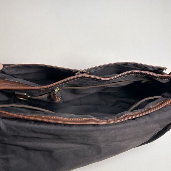 Fossil Leather Laptop Messenger Bag Brown Crossbody Shoulder Work Satchel Preppy - Picture 13 of 16